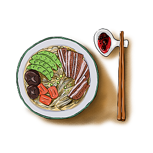 中式菜品复古水彩手绘川菜美食小炒餐饮