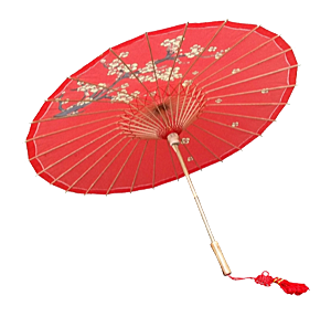 中国古风油纸伞卡通手绘油纸伞雨伞