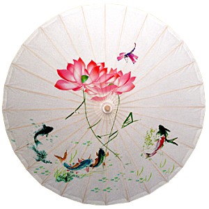 中国古风油纸伞卡通手绘油纸伞雨伞
