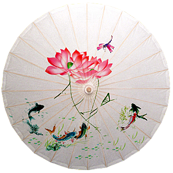 中国古风油纸伞卡通手绘油纸伞雨伞