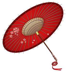 中国古风油纸伞卡通手绘油纸伞雨伞
