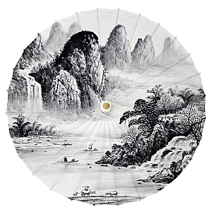 中国古风油纸伞卡通手绘油纸伞雨伞