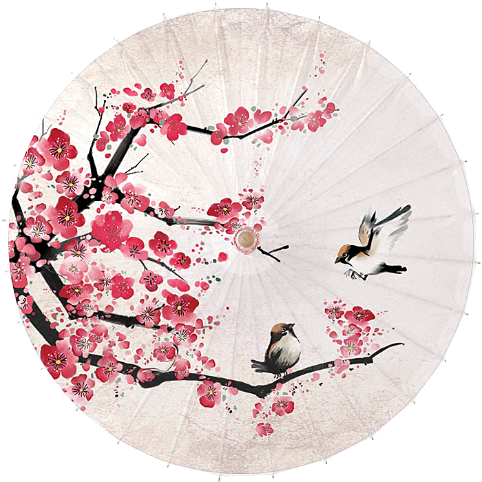 中国古风油纸伞卡通手绘油纸伞雨伞