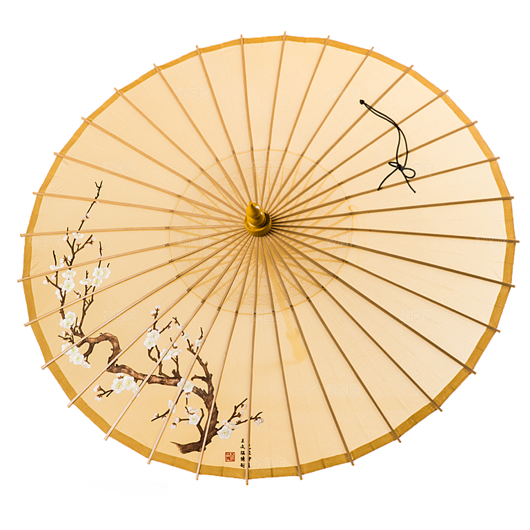 中国古风油纸伞卡通手绘油纸伞雨伞