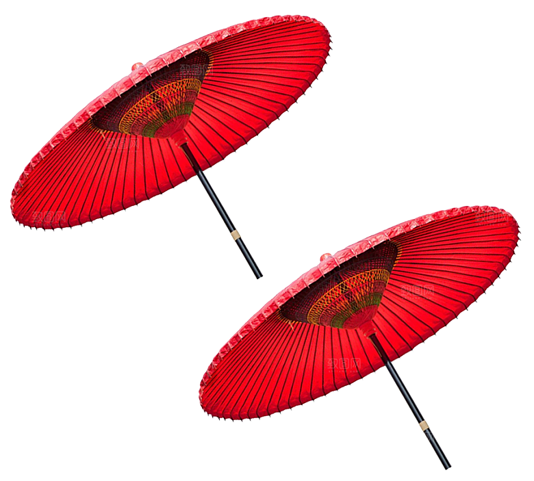 中国古风油纸伞卡通手绘油纸伞雨伞