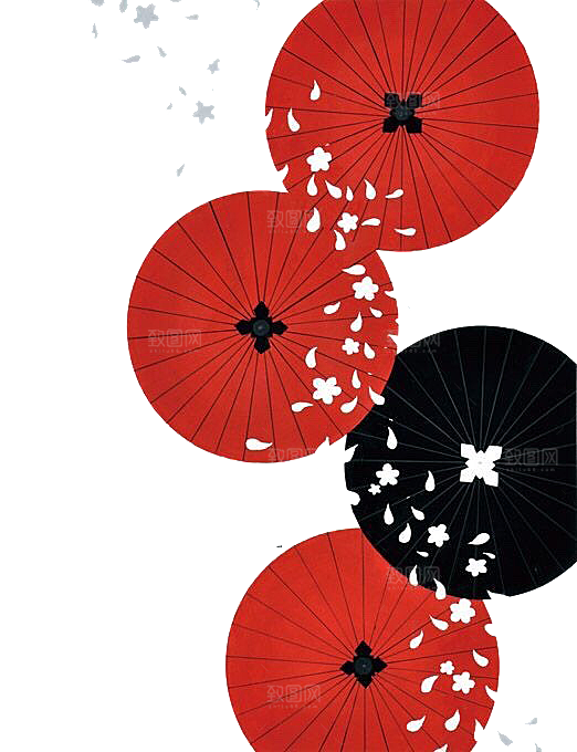 中国古风油纸伞卡通手绘油纸伞雨伞