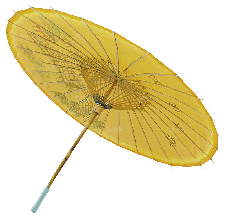 中国古风油纸伞卡通手绘油纸伞雨伞