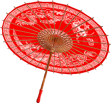 中国古风油纸伞卡通手绘油纸伞雨伞