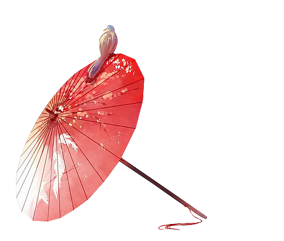 中国古风油纸伞卡通手绘油纸伞雨伞