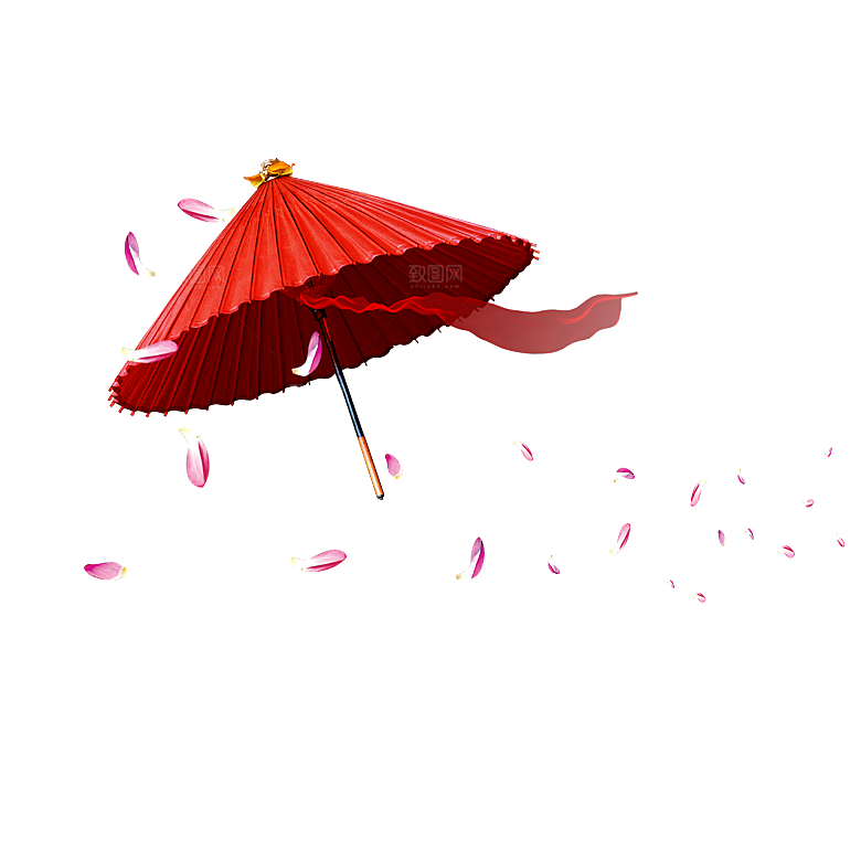 中国古风油纸伞卡通手绘油纸伞雨伞