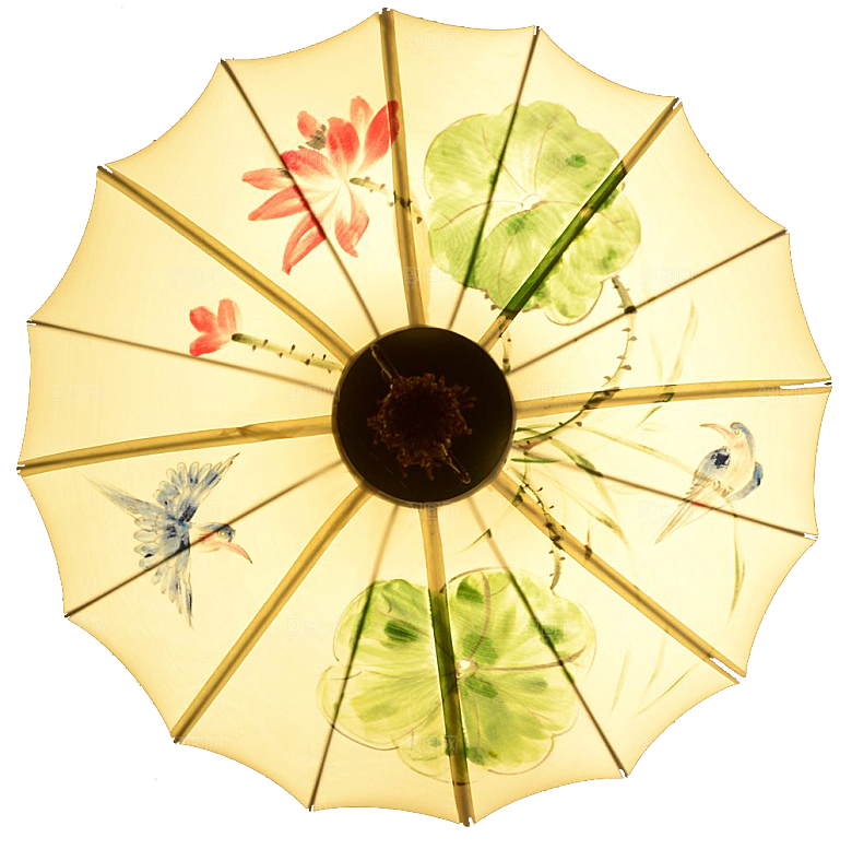 中国古风油纸伞卡通手绘油纸伞雨伞