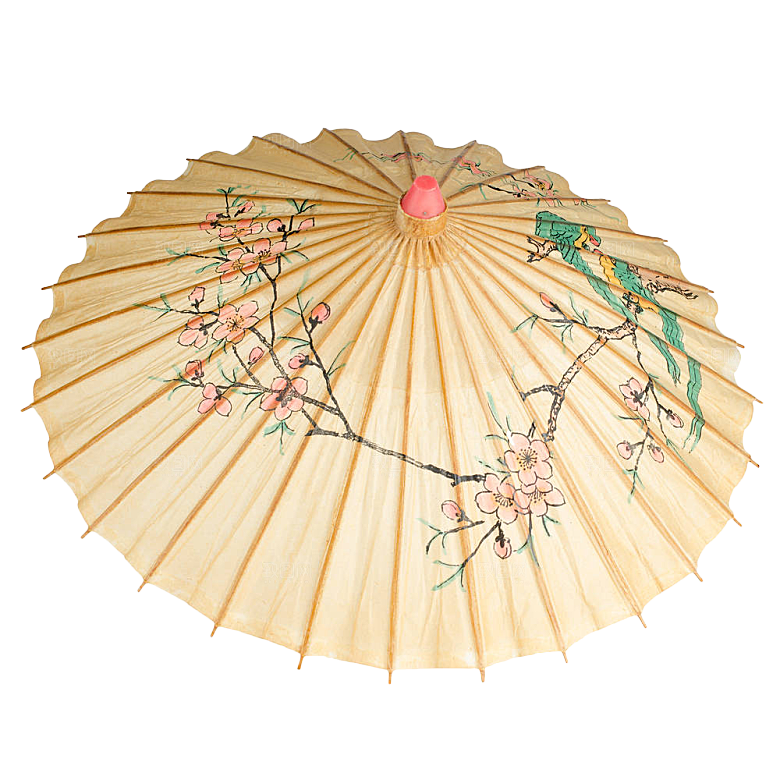 中国古风油纸伞卡通手绘油纸伞雨伞