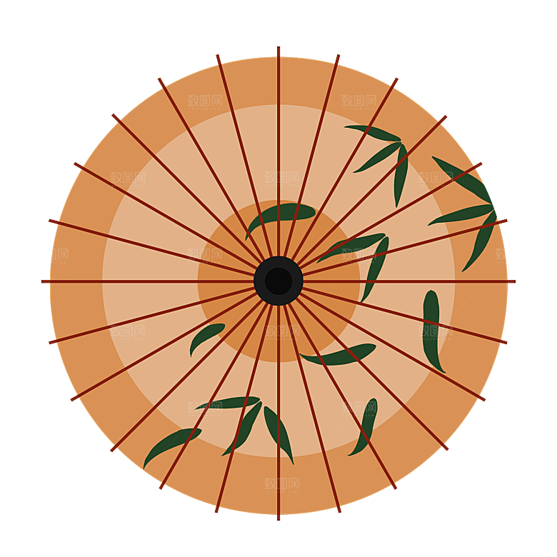中国古风油纸伞卡通手绘油纸伞雨伞