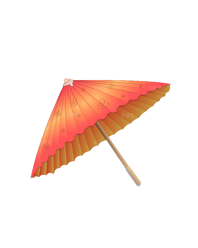 中国古风油纸伞卡通手绘油纸伞雨伞