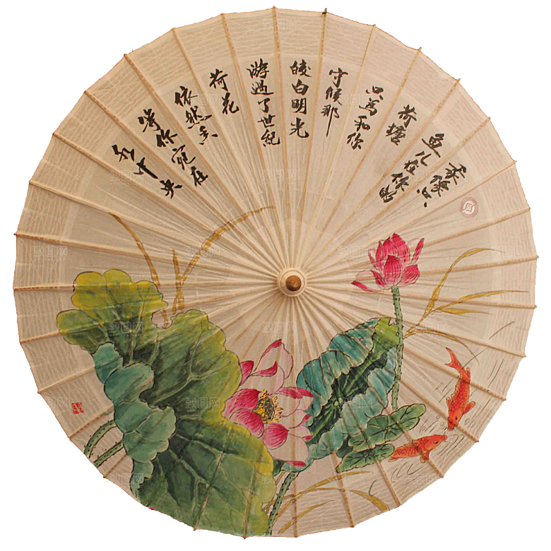 中国古风油纸伞卡通手绘油纸伞雨伞