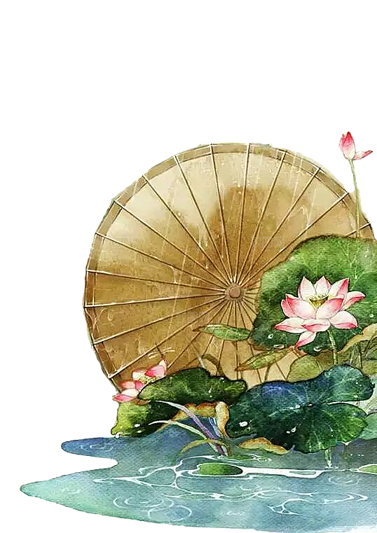 中国古风油纸伞卡通手绘油纸伞雨伞