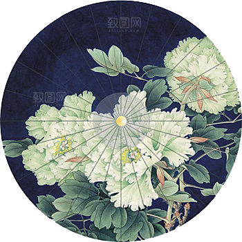 中国古风油纸伞卡通手绘油纸伞雨伞