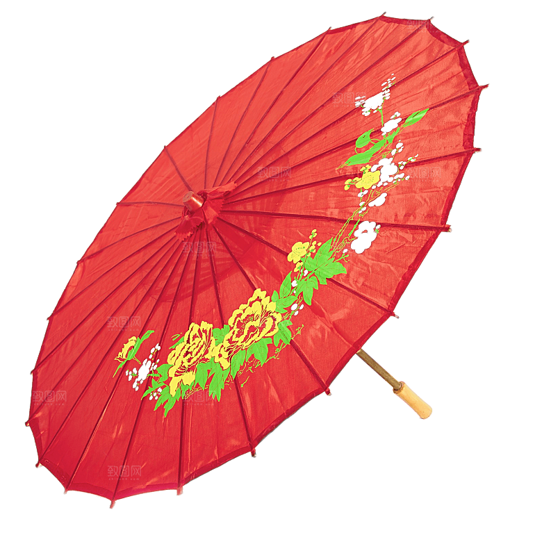 中国古风油纸伞卡通手绘油纸伞雨伞