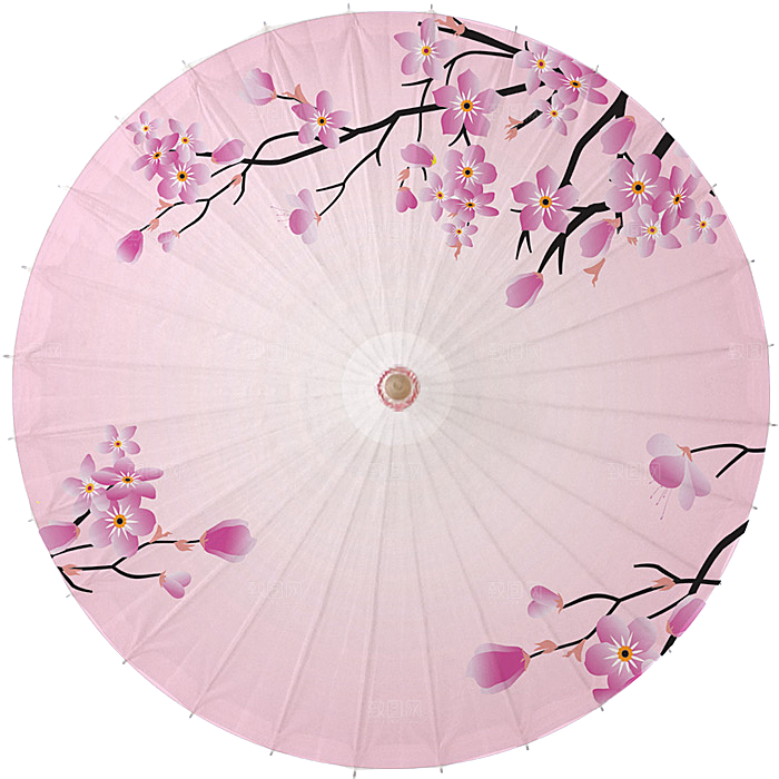 中国古风油纸伞卡通手绘油纸伞雨伞