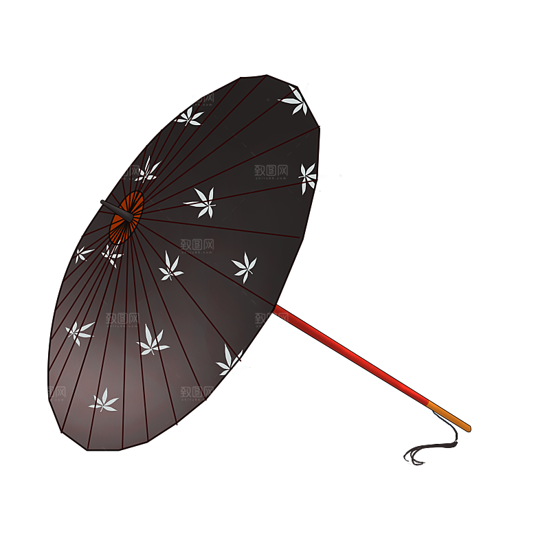 中国古风油纸伞卡通手绘油纸伞雨伞