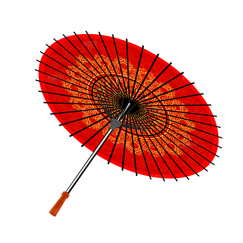 中国古风油纸伞卡通手绘油纸伞雨伞