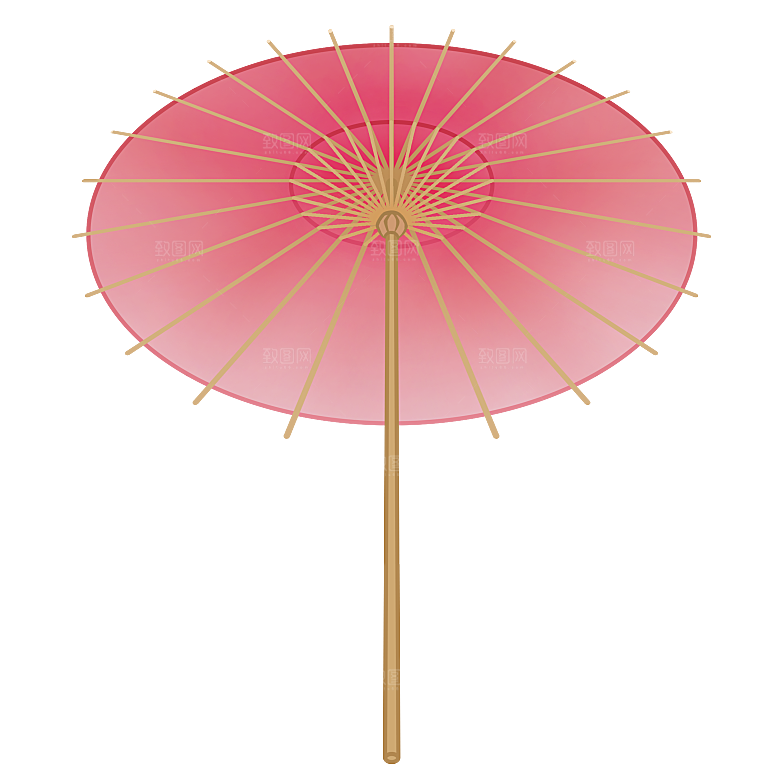 中国古风油纸伞卡通手绘油纸伞雨伞