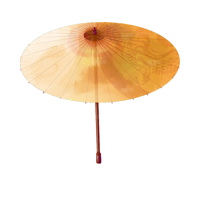 中国古风油纸伞卡通手绘油纸伞雨伞