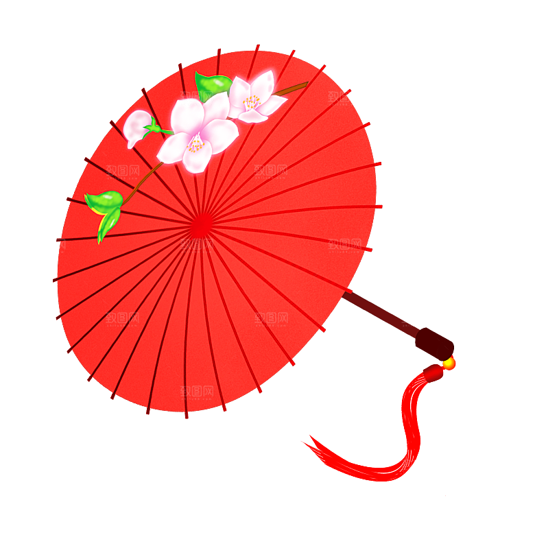 中国古风油纸伞卡通手绘油纸伞雨伞