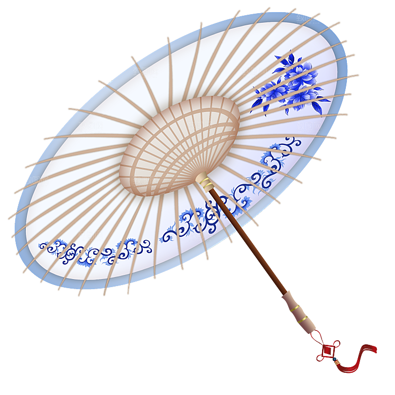 中国古风油纸伞卡通手绘油纸伞雨伞