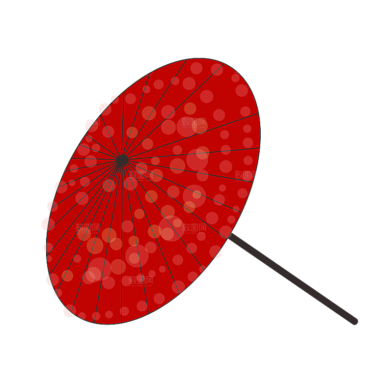 中国古风油纸伞卡通手绘油纸伞雨伞