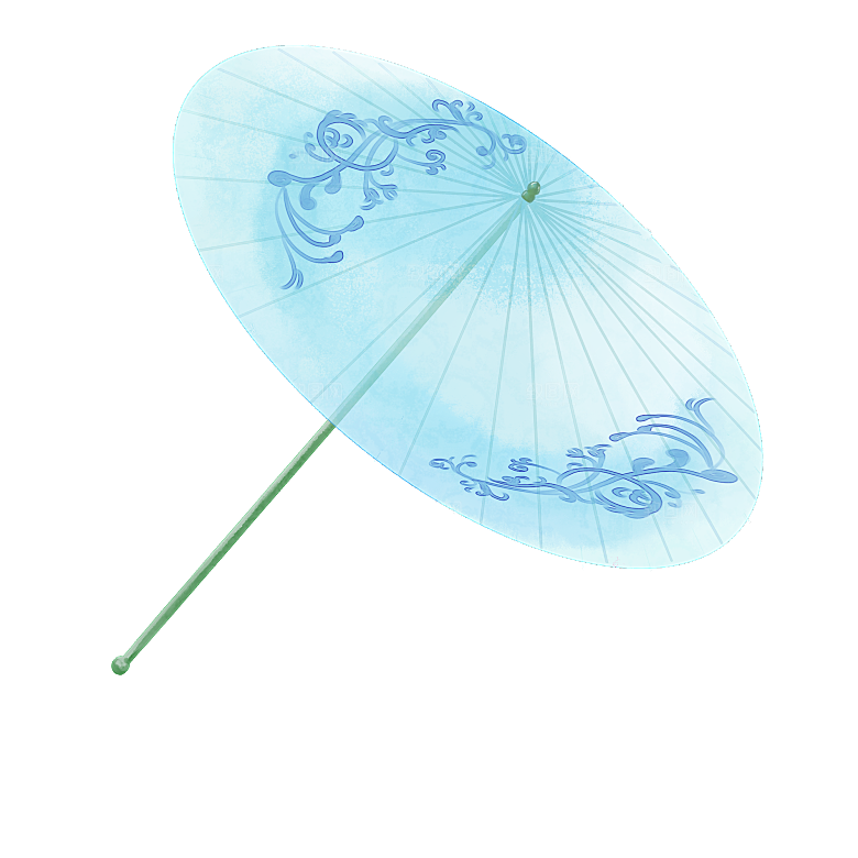 中国古风油纸伞卡通手绘油纸伞雨伞