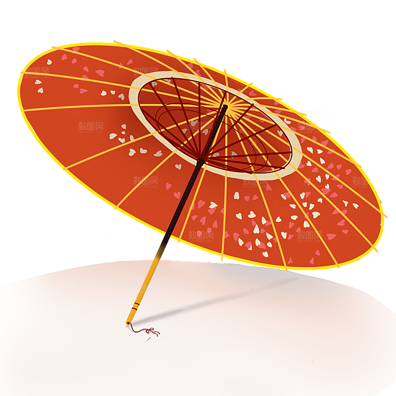中国古风油纸伞卡通手绘油纸伞雨伞