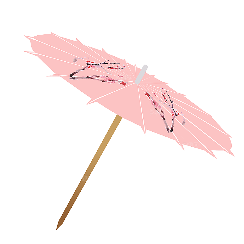 中国古风油纸伞卡通手绘油纸伞雨伞