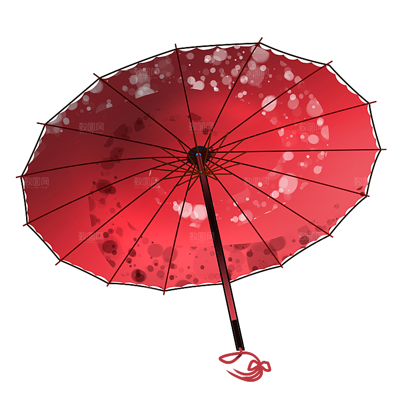 中国古风油纸伞卡通手绘油纸伞雨伞