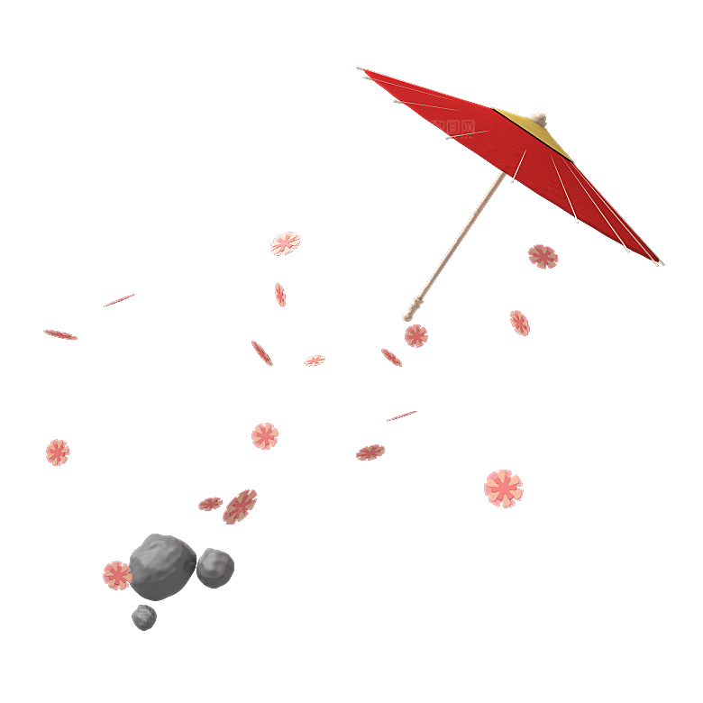 中国古风油纸伞卡通手绘油纸伞雨伞