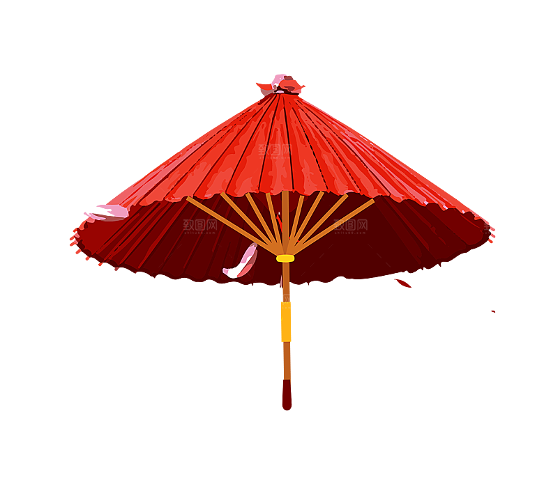 中国古风油纸伞卡通手绘油纸伞雨伞