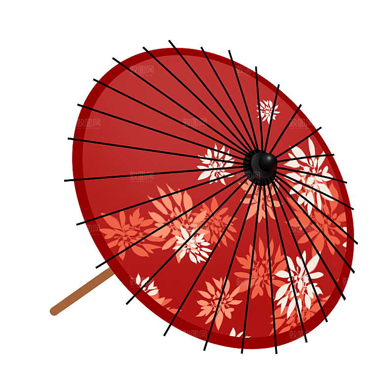 中国古风油纸伞卡通手绘油纸伞雨伞
