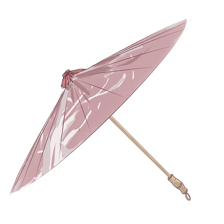中国古风油纸伞卡通手绘油纸伞雨伞