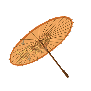 中国古风油纸伞卡通手绘油纸伞雨伞