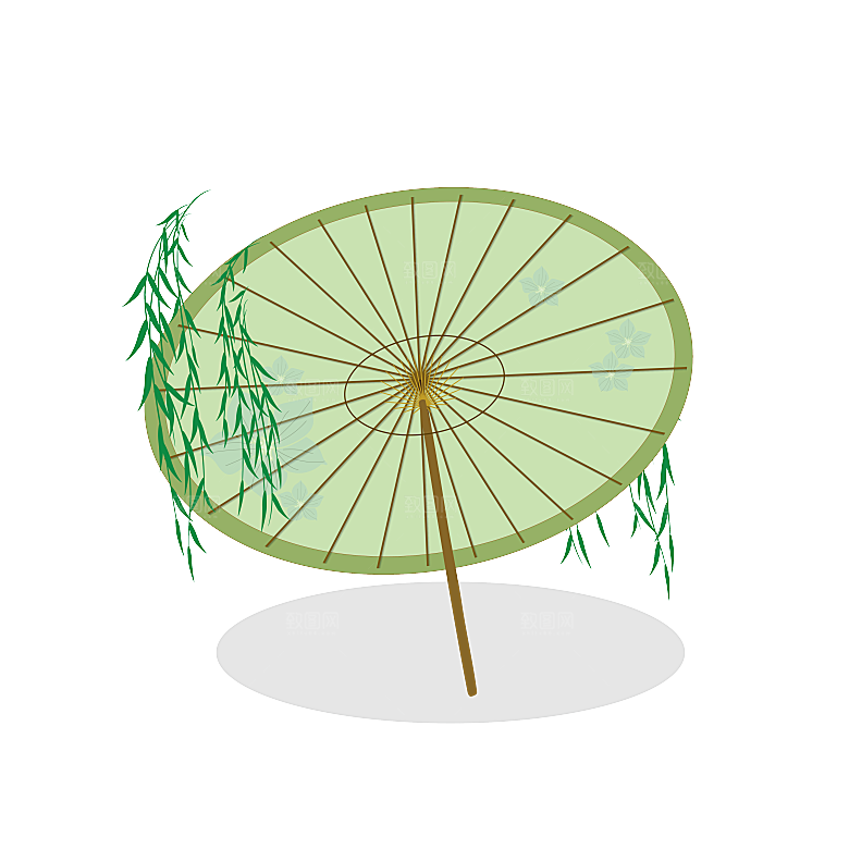 中国古风油纸伞卡通手绘油纸伞雨伞