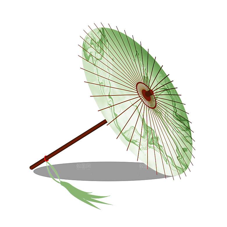 中国古风油纸伞卡通手绘油纸伞雨伞