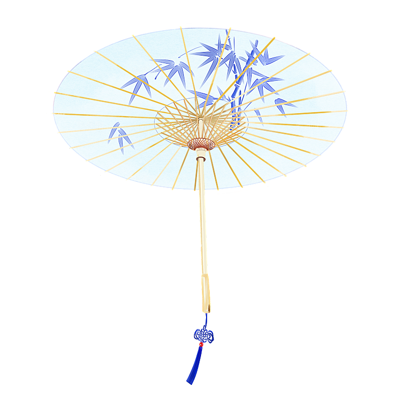 中国古风油纸伞卡通手绘油纸伞雨伞