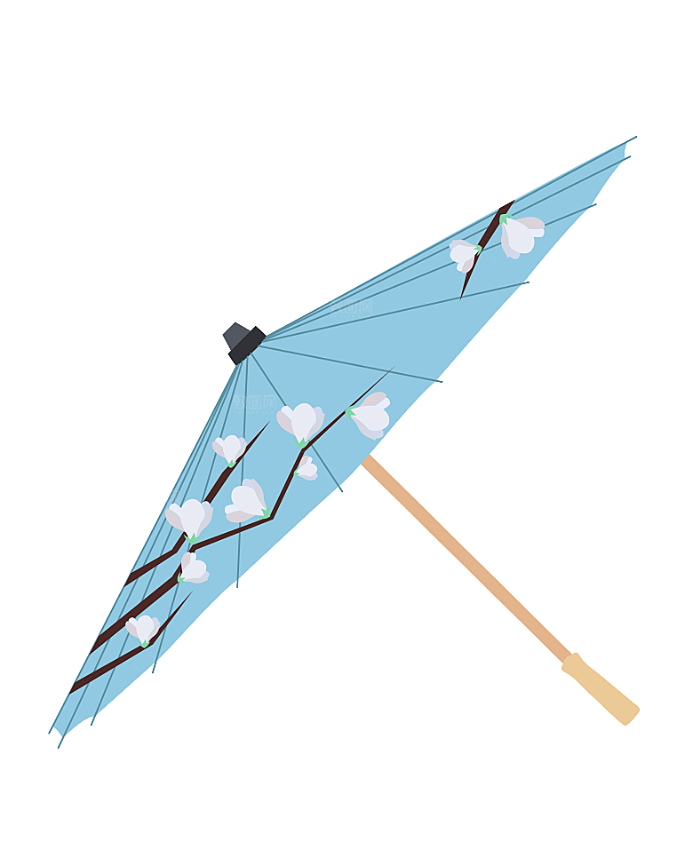 中国古风油纸伞卡通手绘油纸伞雨伞