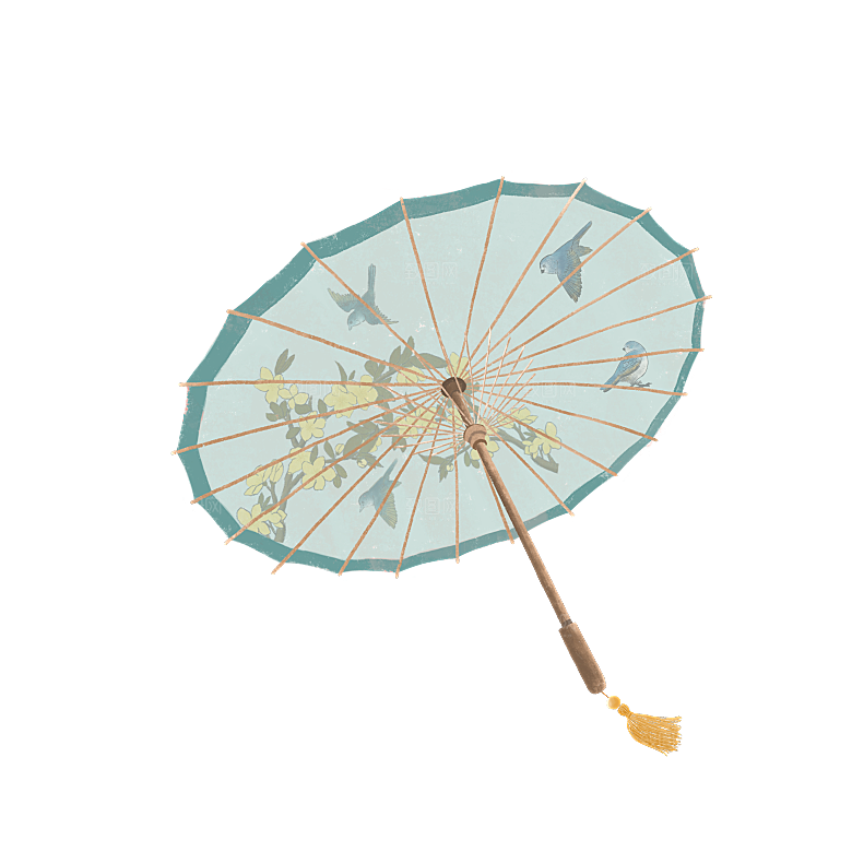 中国古风油纸伞卡通手绘油纸伞雨伞
