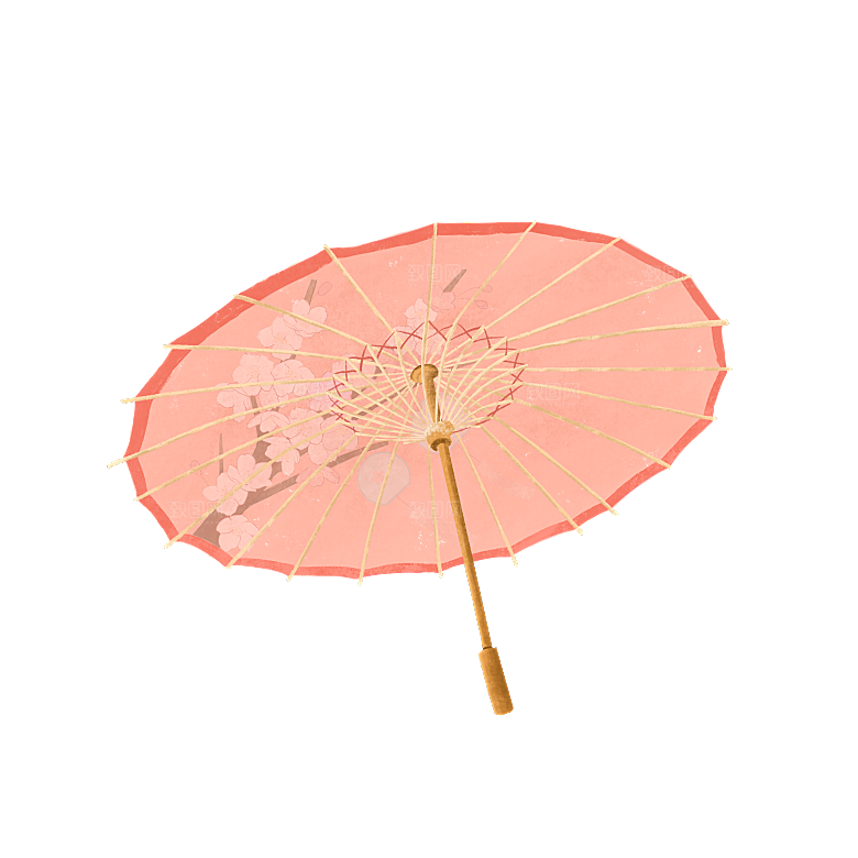中国古风油纸伞卡通手绘油纸伞雨伞