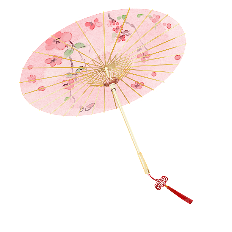 中国古风油纸伞卡通手绘油纸伞雨伞