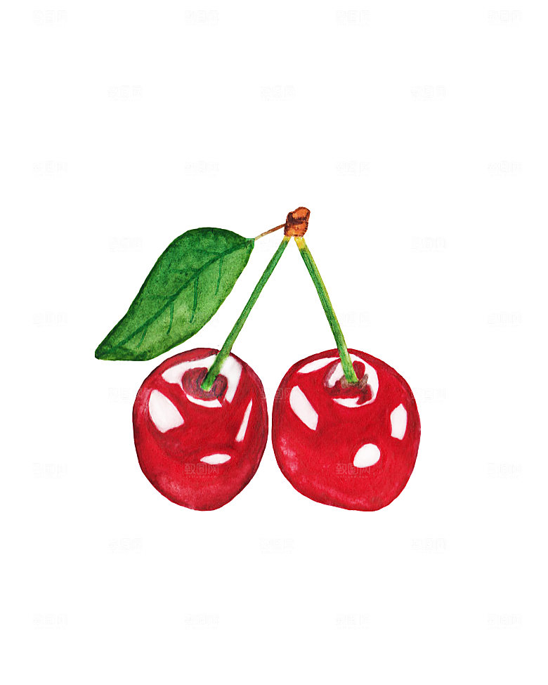 手绘水彩水墨水果蔬菜美食餐饮插画