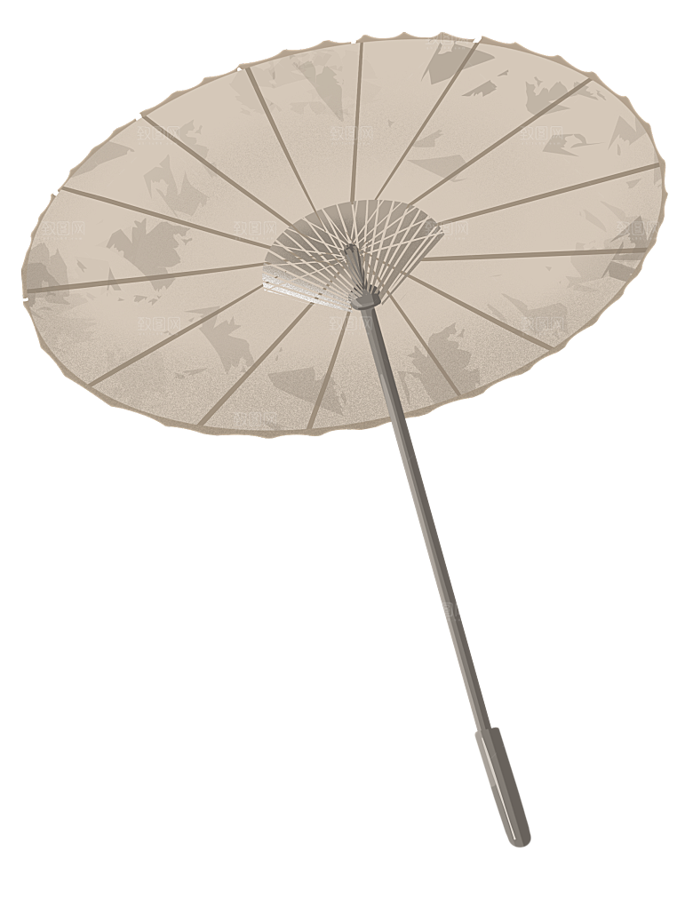 中国古风油纸伞卡通手绘油纸伞雨伞