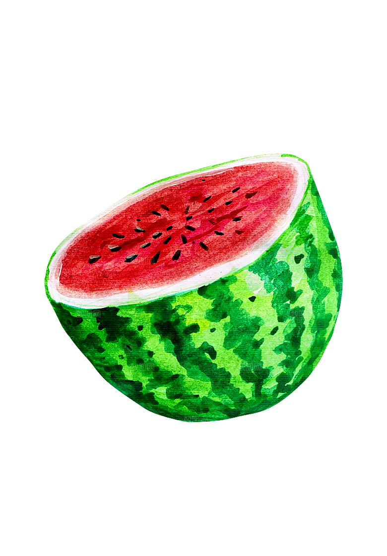 手绘水彩水墨水果蔬菜美食餐饮插画PNG免