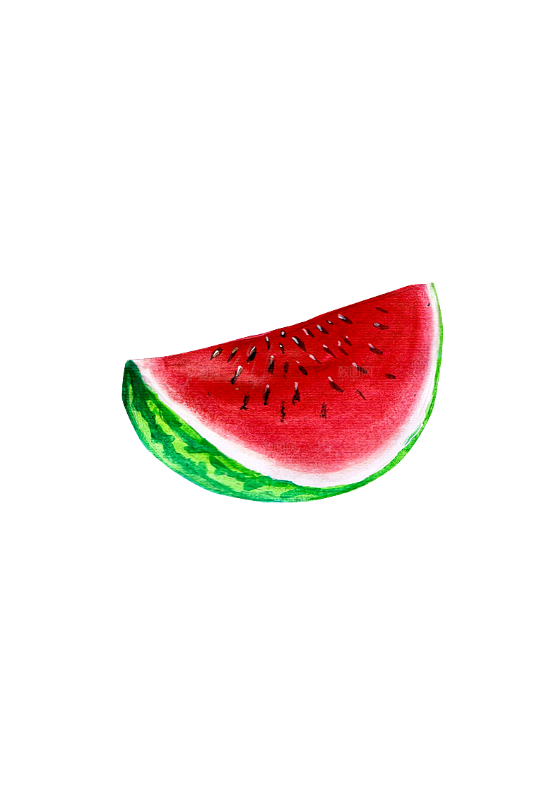 手绘水彩水墨水果蔬菜美食餐饮插画PNG免